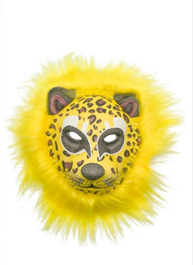 Máscara de hiena con peluche